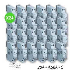 Disjoncteur C20A 1P+N 4,5kA à Vis Digital 01020 - 24 Pcs