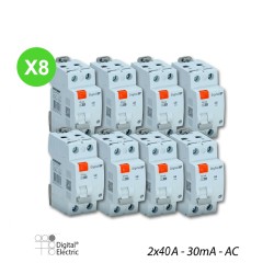 Inter. Différentiel 2x40A 30mA Type AC Digital 03412 - 8 Pcs