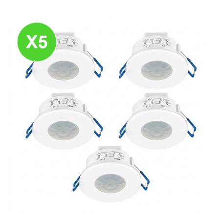 Détecteur mouvement PIR 360° 1200VA Blanc pour détection Lot 5 Pcs