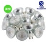 Ampoule LED GU10 4,9W 3000K blanc chaud 550lm 25 000H Lot 20 Pcs