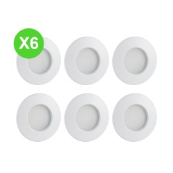 Spot étanche SDB GU10 rond Blanc KANLUX 26303 - 6 Pcs