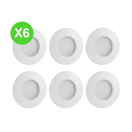Spot étanche SDB QULES GU10 rond Blanc Lot 6 Pcs