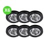 Anneau spot Verre noir orientable rond GU10/MR16 Lot 6 Pcs