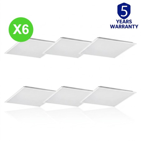 Panneau LED BLINGO 60x60cm 30-38W CCT 3000/4000/6500K Lot 6 Pcs