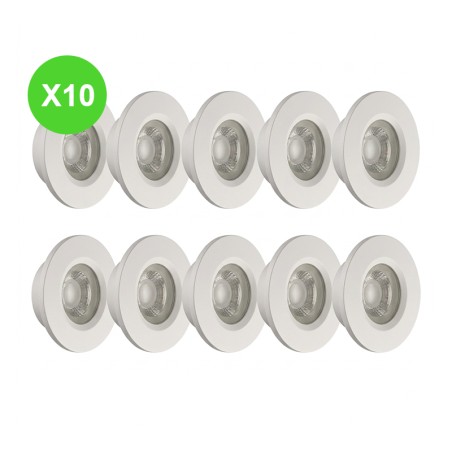 Spot étanche SDB IP44 TALU rond Blanc pour éclairage Lot 10 Pcs