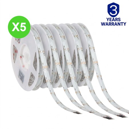 Ruban LED COB 24V CCT 2700-6500K 21W/m Lot de 5 pièces