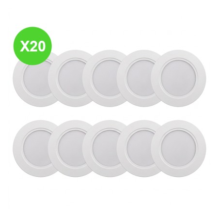 Spot Downlight TAVO LED 5W 4000K rond 400lm Blanc en lot de 20 pièces