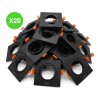 Anneau spot orientable carré GU10/MR16 DALLA Noir en lot de 20 pièces