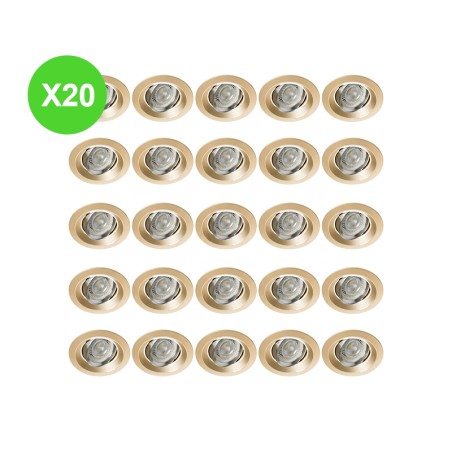 Anneau spot orientable rond GU10/MR16 COLIE Or IP20 Lot 20 Pcs