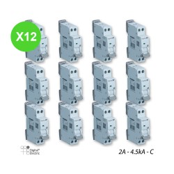 Disjoncteur C2A 1P+N 4,5kA à Vis Digital 01002 - 12 Pcs