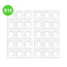 Square Plaque 3 postes entraxe 71mm Square blanc, finition lot de 10 pièces