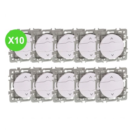 Square Interrupteur VR volet roulant blanc, mécanisme lot de 10 pièces