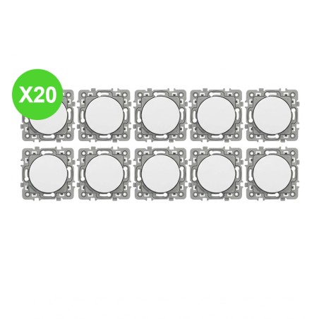 Square Interrupteur V&V va-et-vient 10A blanc, mécanisme lot de 20 pièces