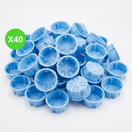 Boîte cloison sèche pour 1 poste profondeur 40mm, lot de 40 pièces