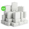 Boîte dérivation étanche IP55 format 105x105x55mm, lot de 20 pièces