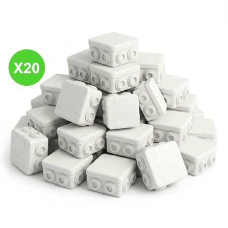 Boîte dérivation étanche IP55 format 60x60x40mm, lot de 20 pièces
