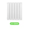 Radiateur Accessio pour chauffage électrique 1500W en lot de 2 pièces