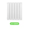 Radiateur Accessio pour chauffage électrique 1000W en lot de 3 pièces