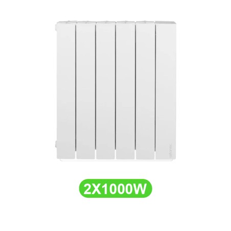 Radiateur Accessio pour chauffage électrique 1000W en lot de 2 pièces