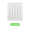 Radiateur Accessio pour chauffage électrique 1000W en lot de 2 pièces