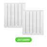 Radiateur Accessio pour chauffage électrique 1250W en lot de 2 pièces