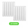 Radiateur Accessio pour chauffage électrique 1500W en lot de 2 pièces