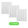 Radiateur Accessio pour chauffage électrique 1500W en lot de 3 pièces