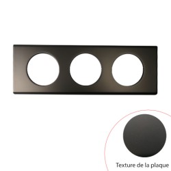 Plaque Céliane Nickel Sombre 3 postes - LEGRAND CP2203