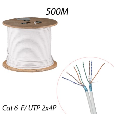 Câble RJ45 Catégorie 6 F/UTP 2x4 paires - Touret de 500m