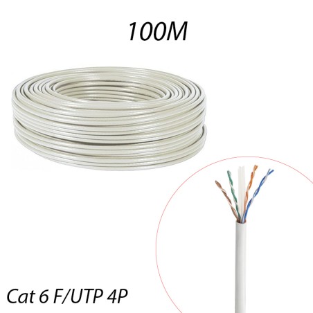 Câble RJ45 Catégorie 6 F/UTP 4 paires - Couronne 100m