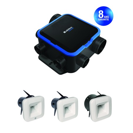 Kit VMC EasyHome Hygro Compact MW 263m3/h 5 piquages bouches BDH