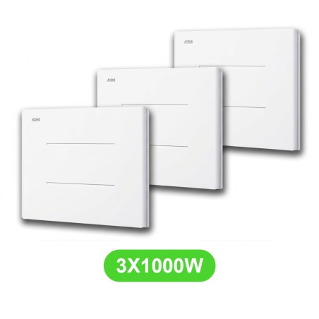 Radiateur Mara pour chauffage électrique 1000W en lot de 3 pièces