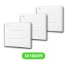 Radiateur Mara pour chauffage électrique 1000W en lot de 3 pièces