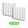 Radiateur Atoll pour chauffage électrique 1500W en lot de 2 pièce