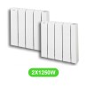 Radiateur Atoll pour chauffage électrique 1250W en lot de 2 pièces