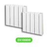 Radiateur Atoll pour chauffage électrique 1000W en lot de 2 pièces