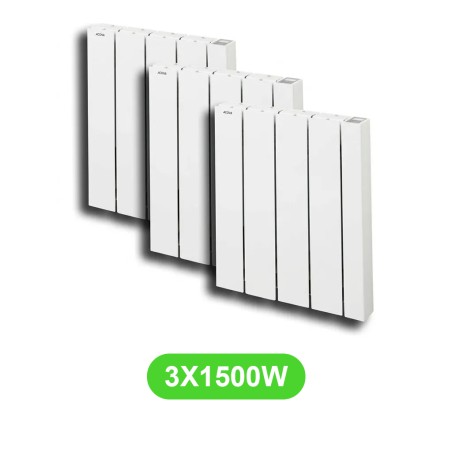 Radiateur Atoll pour chauffage électrique 1500W en lot de 3 pièces