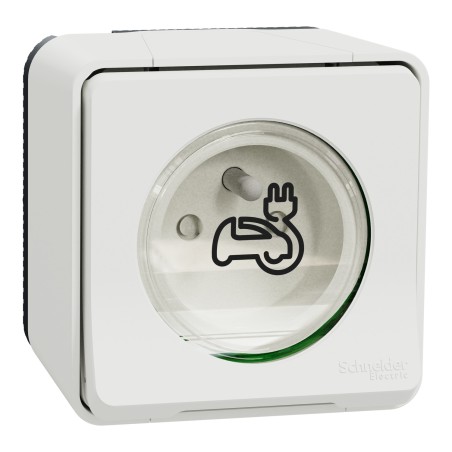 Prise recharge pour véhicule électrique 16A/250V Mureva saillie Blanc