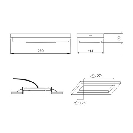 Bloc BAES ambiance XENA FLAT extra‑plat SATI 380lm/1h