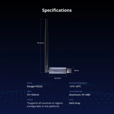 Clé USB ZWave 800 Dongle Plus EFR32ZG23
