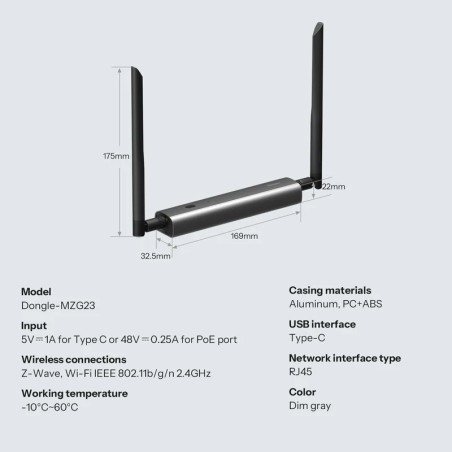 Dongle Z-Wave Long Range 800 Ethernet