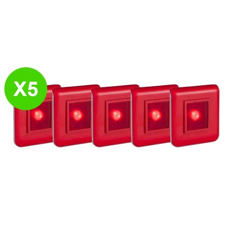 Diffuseur lumineux DVAF LED 2Cd flash rouge IP21 IK04 Lot de 5 pièces