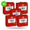 Déclencheur alarme rouge réarmable 1 contact IP30 IK07 Lot 5 pièces