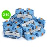 Borne de passage bleue 2 fils 16mm² TOPJOB S à poussoir, lot 10 pièces
