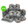 Borne de passage grise 2 fils 16mm² TOPJOB S à poussoir, lot 10 pièces