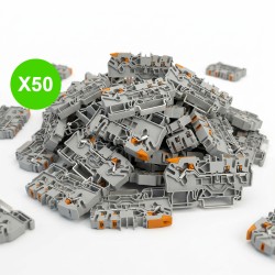 Borne de passage grise 3 fils 2,5mm² 2102-5301 Lot 50 Pcs