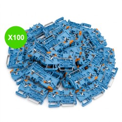 Borne de passage bleue 2 fils 2,5mm² 2102-5204 Lot 100 Pcs
