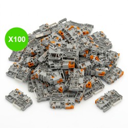 Borne de passage grise 2 fils 2,5mm² 2102-5201 Lot 100 Pcs