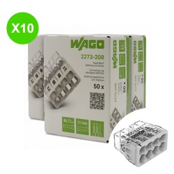 Borne Wago Mini 8 entrées 2,5mm² 2273-208 Lot 10 Pcs