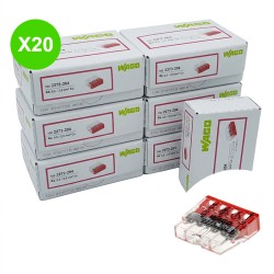 Borne Wago Mini 4 entrées 2,5mm² 2273-204 Lot 20 Pcs